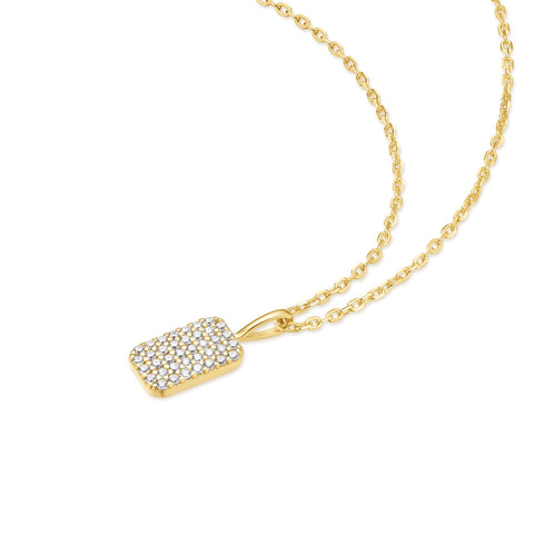 Gold Pave Pendant Necklace